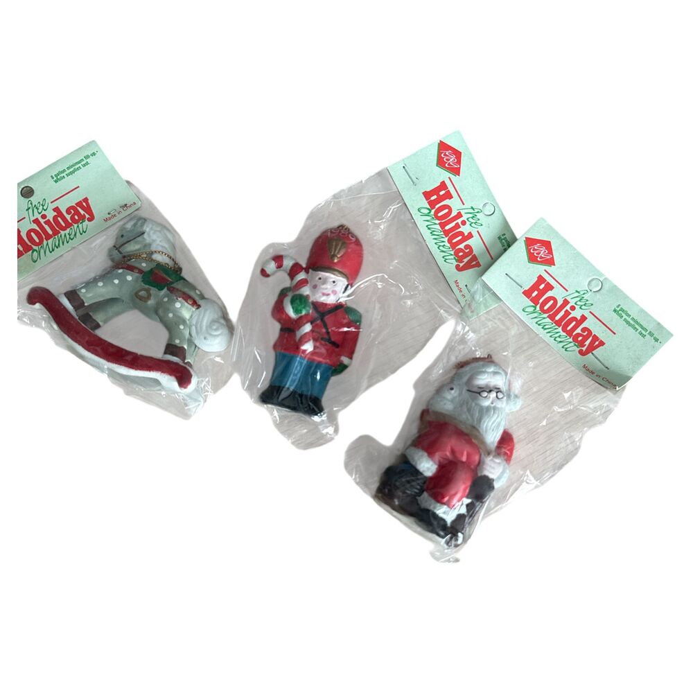 Vintage 1980s KSD Gas Station Christmas Ornaments – Lot of 3